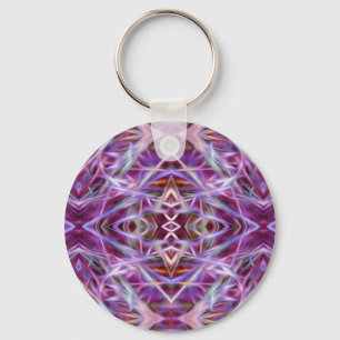 Rosa Grafik Mandala Schlüsselanhänger