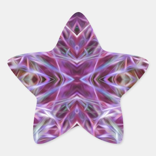 Rosa Grafik Mandala Stern-Aufkleber (Vorderseite)