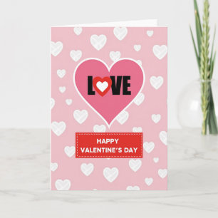 Rosa Grafik zum Valentinstag Karte