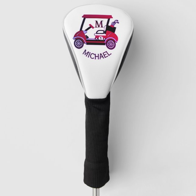 Rosa Grafikdesign, Premium-Leder Golf Headcover (Vorderseite)