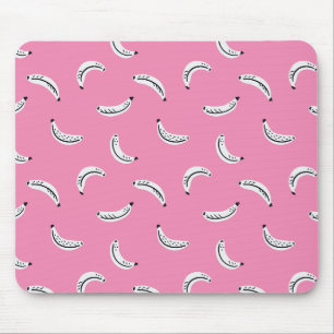Rosa grafische Bananen - kühnes tropisches Fruchtm Mousepad