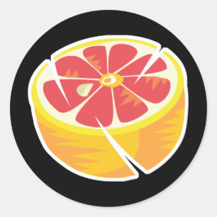 rosa Grapefruit Runder Aufkleber