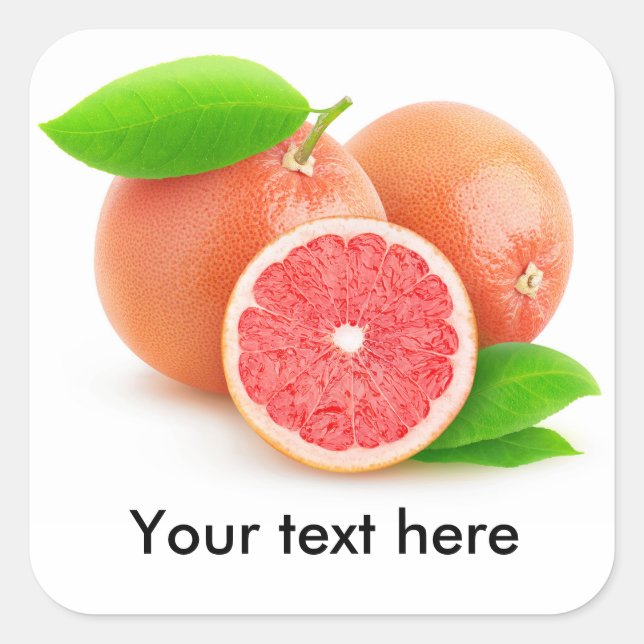 Rosa Grapefruits Quadratischer Aufkleber (Vorderseite)