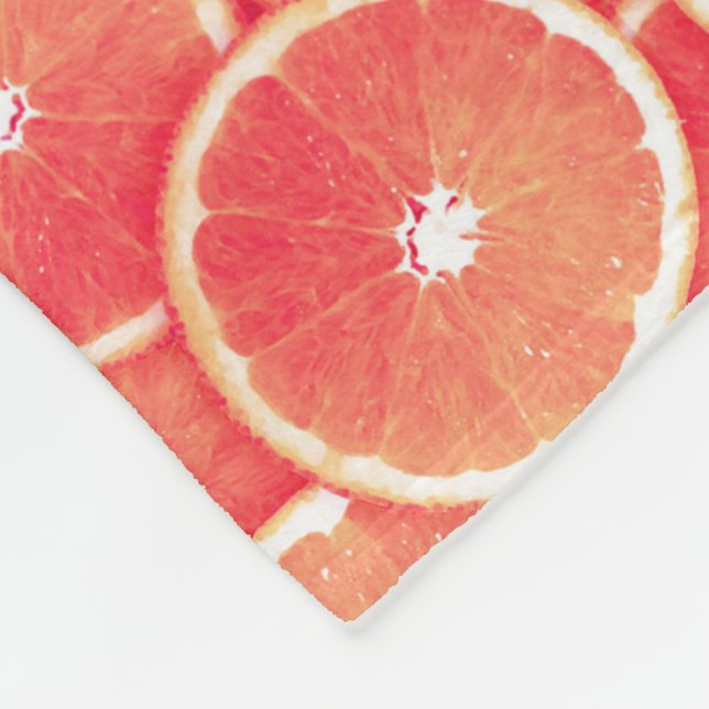Rosa Grapefruitscheiben Fleecedecke (Ecke)