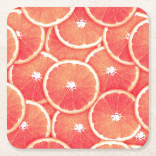 Rosa Grapefruitscheiben Rechteckiger Pappuntersetzer