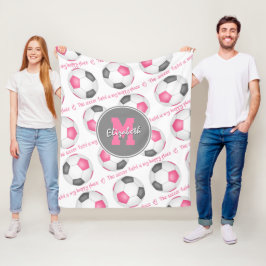 Rosa grau Das Fußballfeld ist mein glücklicher Ort Fleecedecke