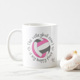 Rosa grau Der Volleyballplatz ist mein glücklicher Kaffeetasse
