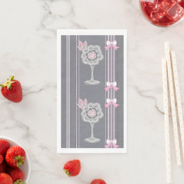 Rosa & Grau KI Kunst Serviette