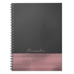 Rosa & Grau Moderne Glamour Pailletten Chic Elegan Notizblock