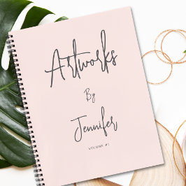 Rosa Grau Schrift Name Kunst Skizzenbuch  Notizbuch