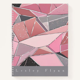 Rosa, Grau, Schwarz-Glas-Scheiben Hardcover-Notebo Notizbuch