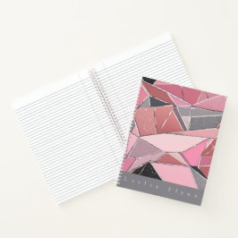 Rosa, Grau, Schwarz-Glas-Scheiben Hardcover-Notebo Notizbuch