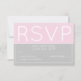 Rosa Grau UAWG Modern mit Menüauswahl RSVP Karte