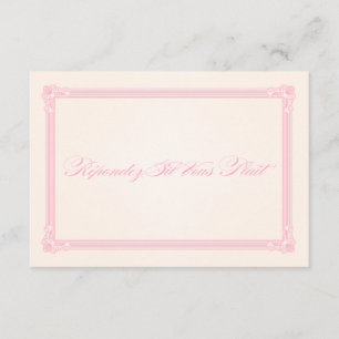Rosa, Grau und Cream Poster-Stil Hochzeit RSVP Karte