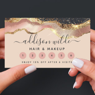 Rosa Grau und Gold Elegant Moderne Schrift Treuekarte
