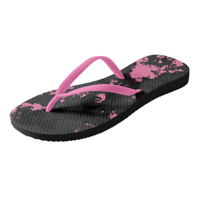 rosa, grau und schwarz abstrakt flip flops (Schrägansicht)