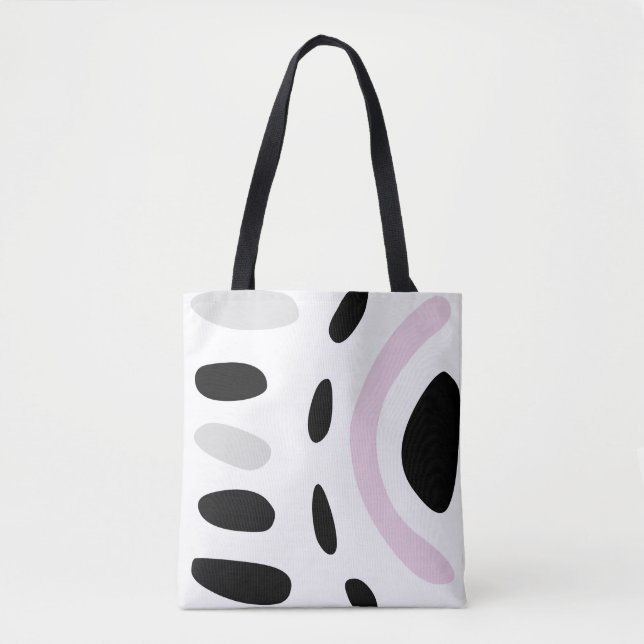 Rosa, grau und schwarz minimalistisch gestaltete T Tasche (Vorderseite)