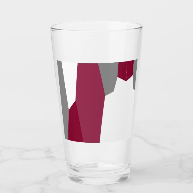 Rosa Grau und Weiß Abstrakt Glas (Vorderseite)