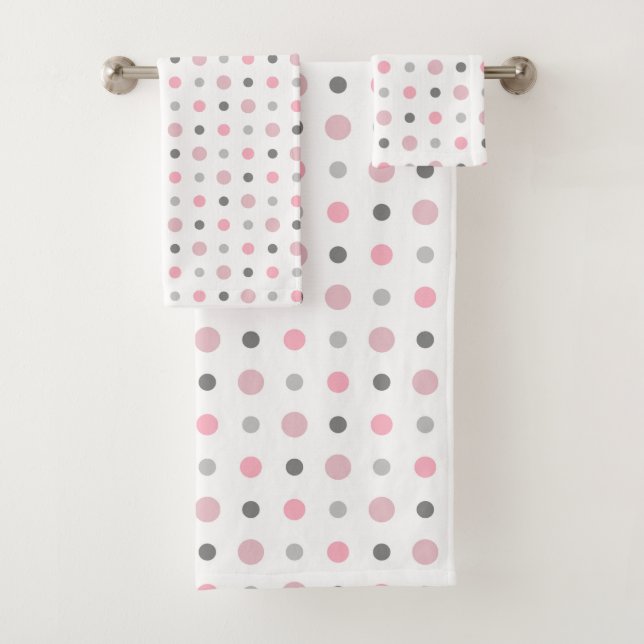 Rosa, grau und weiß badhandtuch set (Insitu)