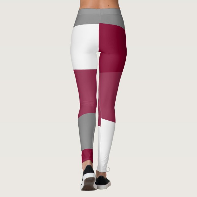 Rosa Grau und Weiß Leggings (Rückseite)