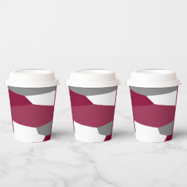 Rosa Grau und Weiß Pappbecher