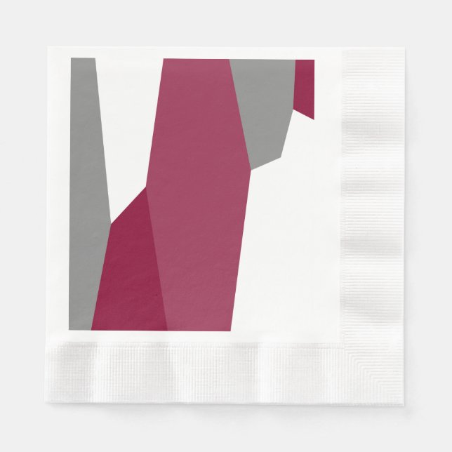 Rosa Grau und Weiß Serviette (Vorderseite)