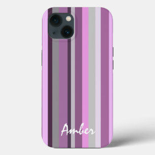 Rosa grau Vertikal Streifen Personalisiert Case-Mate iPhone Hülle