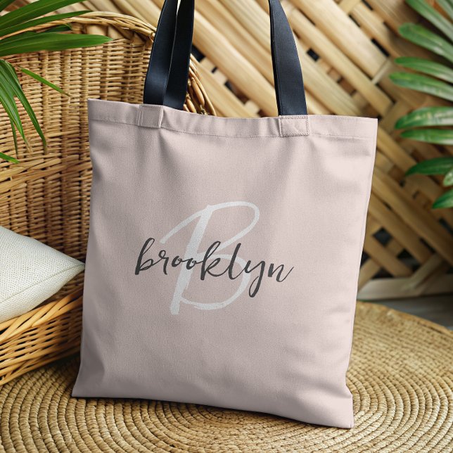 Rosa Grau Weiß Monogramm Tasche (Von Creator hochgeladen)