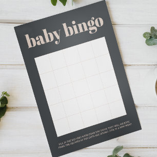 Rosa Graue Boho-Doppelseitiges Babyshower-Spiel