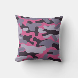 Rosa graue Camouflage Druckkopf Kissen
