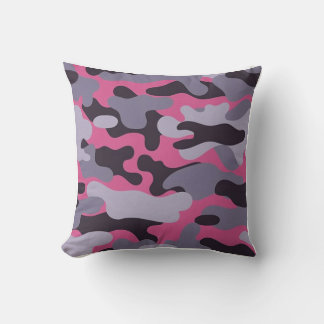 Rosa graue Camouflage Druckkopf Kissen
