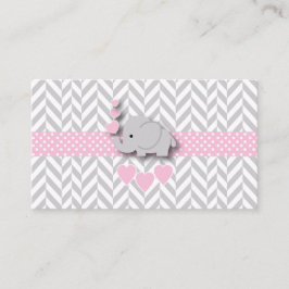 Rosa graue Elephant Babydusche Buchungsanfrage Begleitkarte