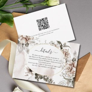Rosa Graue florale Elegante Hochzeitskarte RSVP Karte