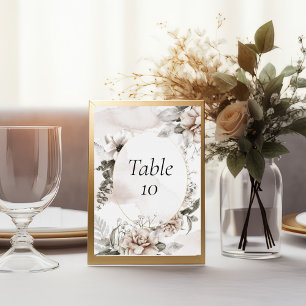 Rosa Graue Florale Hochzeitstischnummern Einladung