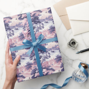 Rosa & Graue Landschaft Geschenkpapier