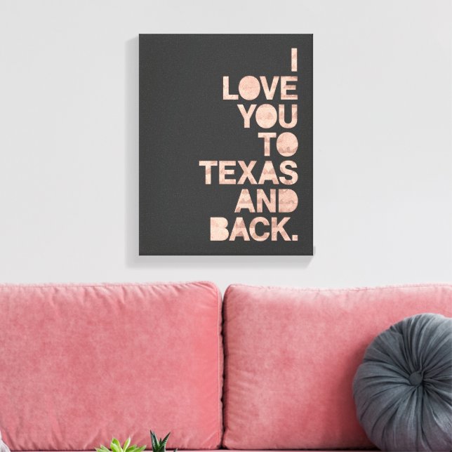 Rosa graue Liebe Sie nach Texas und zurück Leinwanddruck (Insitu (Wohnzimmer))