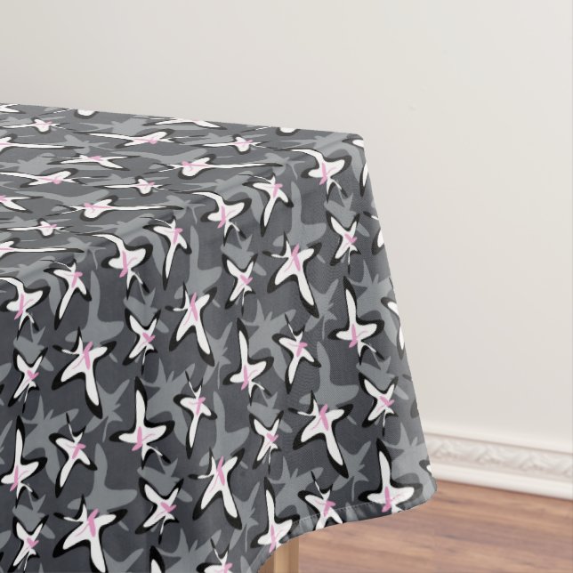 Rosa graue moderne abstrakte Blume Tischdecke (Beispiel)