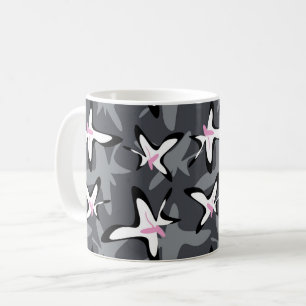 Rosa graue moderne abstrakte Blumen Kaffeetasse