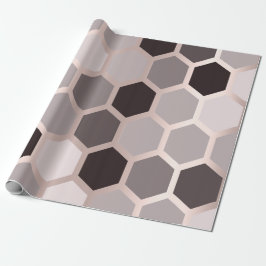Rosa graue Rose Gold Geometry Honeycomb Hexagon Geschenkpapier