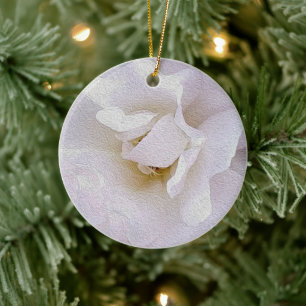 Rosa graue Rose Keramik Ornament