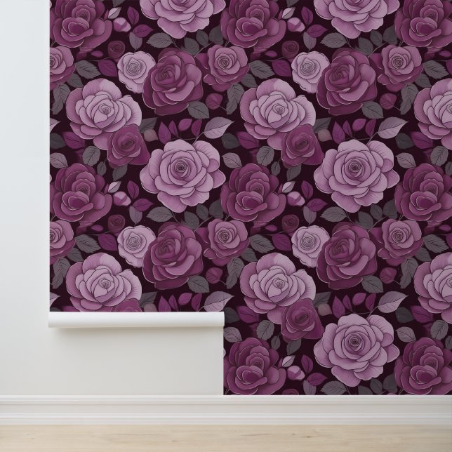 Rosa graue Rose Tapete (Anwendung)