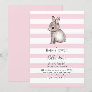 Rosa graue, sonnige Babydusche Einladung