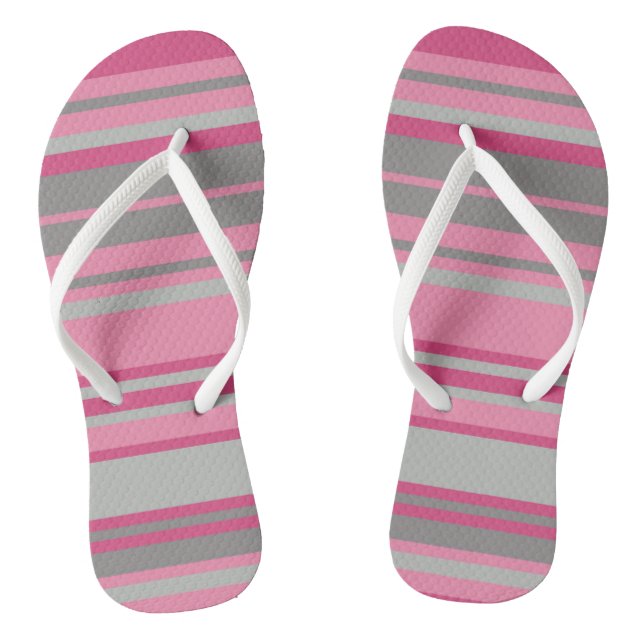Rosa graue Streifen Flip Flops (Fußbett)