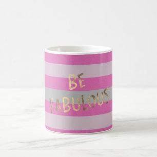 Rosa graue Streifen Gold herrlich Kaffeetasse