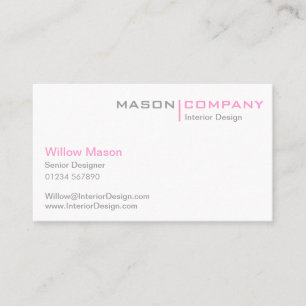 Rosa graue und weiße Minimalistic Visitenkarte
