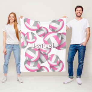 Rosa graue Volleyballs Mädcheneinrichtung Fleecedecke