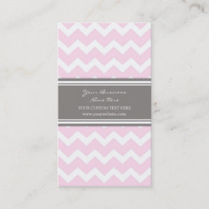 Rosa graue Zickzack Retro Geschäfts-Karten Visitenkarte