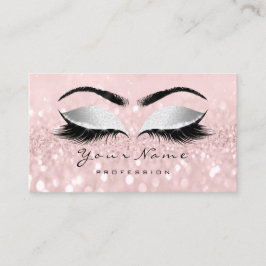 Rosa grauer Glitzer Makeup Artist Lashes Visitenkarte
