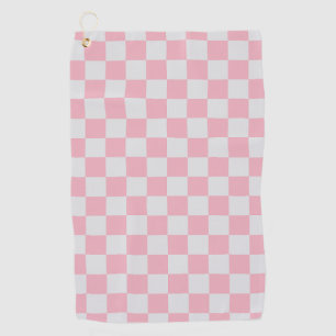 Rosa + Grauer Karo Prüfmuster Golfhandtuch