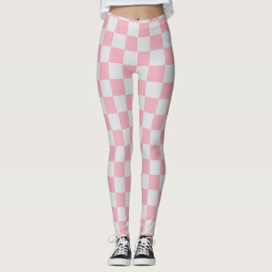 Rosa + Grauer Karo Prüfmuster Leggings